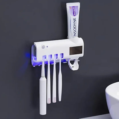 Porta Cepillos UV con Dispensador Automático y Carga USB