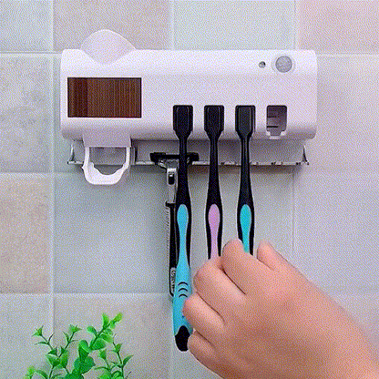 Porta Cepillos UV con Dispensador Automático y Carga USB